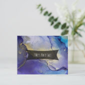 多色 & ゴールド アルコール インク あなたの顔が恋しい ポストカード (スタンド正面)