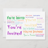 多色「招待されました」パーティの招待状 招待状 (正面)