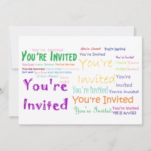 多色「招待されました」パーティの招待状 招待状 (正面)