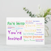 多色「招待されました」パーティの招待状 招待状 (スタンド正面)