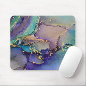 多色/金ゴールドマーブル抽象芸術液体画 マウスパッド (マウス)