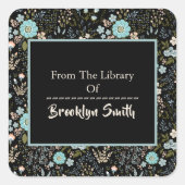 多花かわいらし植物性主題化蔵書票 スクエアシール (正面)