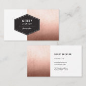 多角形のばら色の金ゴールド 名刺 (正面/裏面)