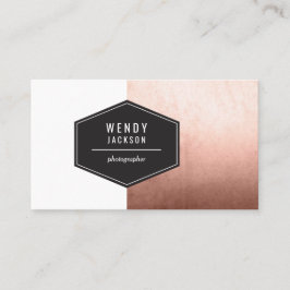 多角形のばら色の金ゴールド 名刺