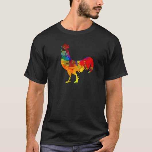 多角形のニワトリ ニワトリ にわとり Tシャツ (正面)