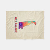 多角形のモザイク羊皮紙の地図デラウェア州 フリースブランケット (正面(横))