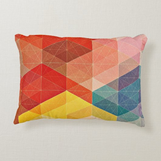 多角形の抽象芸術 アクセントクッション (裏面)