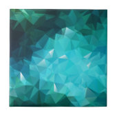 多角形アクアマリン抽象芸術 タイル (正面)