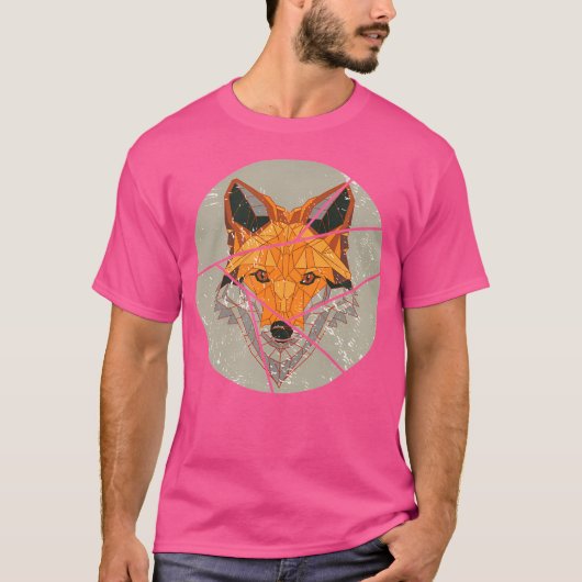 多角形キツネ Tシャツ (正面)