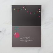 多角形クリスマス極パーソナライズされた熊 カード (内部)