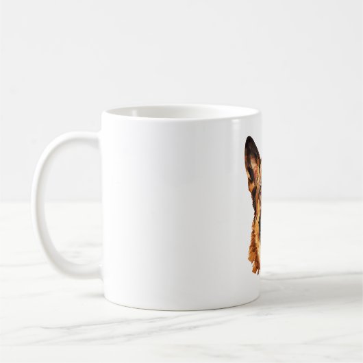 多角形クールスタイルのドイツ語クラシック羊飼いT-Sh コーヒーマグカップ (左)