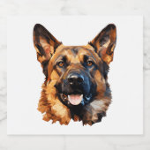 多角形クールスタイルのドイツ語クラシック羊飼いT-Sh スパークリングワインラベル (シングルラベル)