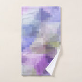 多角形バイオレットパープルブルーピクセルスクー バスタオルセット (ハンドタオル)