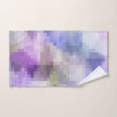 多角形バイオレットパープルブルーピクセルスクー バスタオルセット (ハンドタオル)