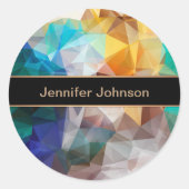 多角形パーソナライズされた幾何三角形 ラウンドシール (正面)