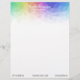 多角形モダンでカラフルな虹-レターヘッド レターヘッド