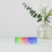 多角形モダンでカラフルな虹-名刺 スキニー名刺 (スタンド正面)