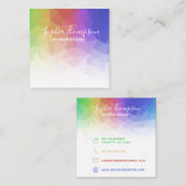 多角形モダンでカラフルな虹-名刺 スクエア名刺 (正面/裏面)