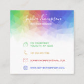 多角形モダンでカラフルな虹-名刺 スクエア名刺 (裏面)