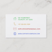 多角形モダンでカラフルな虹-名刺 名刺 (裏面)