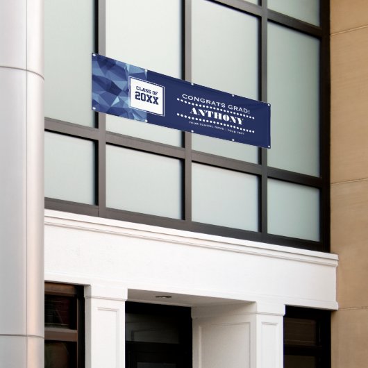 多角形モダンデザイン卒業パーティー 横断幕 (ビルの外側)
