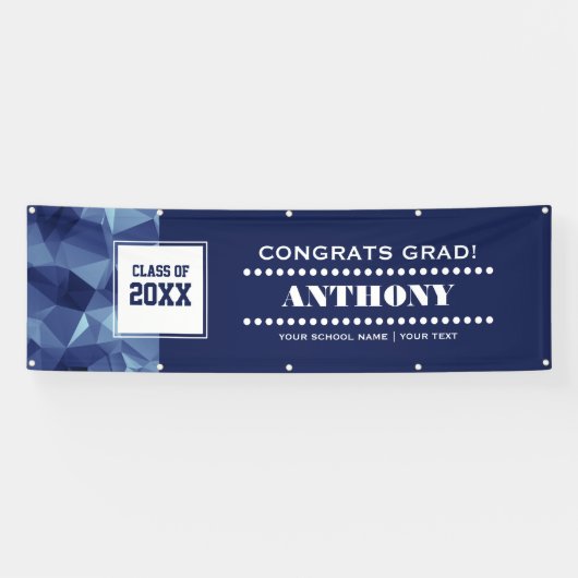 多角形モダンデザイン卒業パーティー 横断幕 (横)