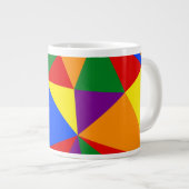 多角形レインボーパターン ジャンボコーヒーマグカップ (正面右)