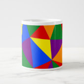多角形レインボーパターン ジャンボコーヒーマグカップ (正面)