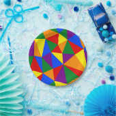 多角形レインボーパターン ペーパープレート (パーティー)