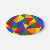 多角形レインボーパターン ペーパープレート (アングル)