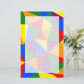 多角形レインボーパターン 便箋 (スタンド正面)