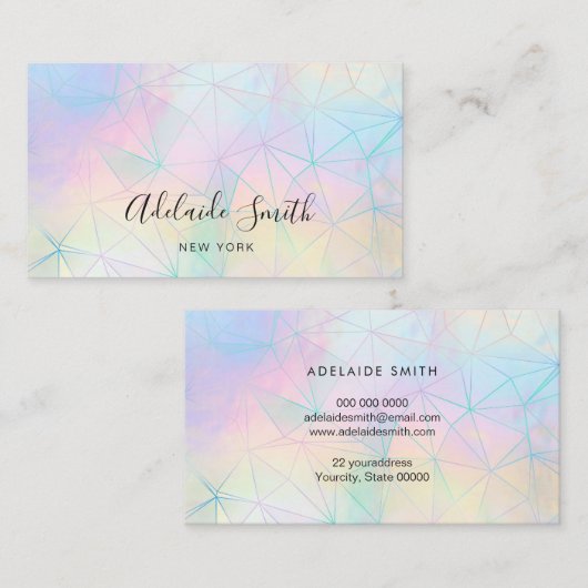 多角形幾何学フェイクホログラフィック 名刺 (正面/裏面)