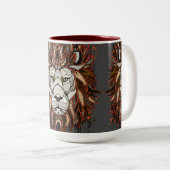 多角形 |カラフルスケッチ |ライオンコーヒーマグ ツートーンマグカップ (正面右)