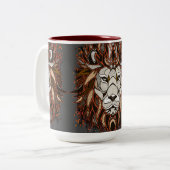 多角形 |カラフルスケッチ |ライオンコーヒーマグ ツートーンマグカップ (正面左)