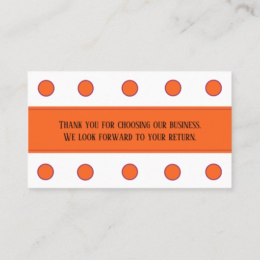 多言語お礼タイポグラフィロイヤリティパンチ 名刺 (裏面)