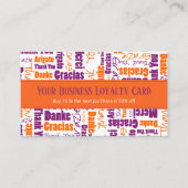 多言語お礼タイポグラフィロイヤリティパンチ 名刺 (正面)