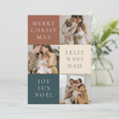 多言語のクリスマスカード 現代的な写真 シーズンカード (スタンド正面)