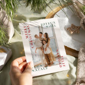 多言語のメリークリスマスファミリー シーズンカード