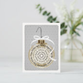 多言語の休日オーナメントタイポグラフィはがき シーズンポストカード (スタンド正面)