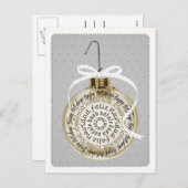 多言語の休日オーナメントタイポグラフィはがき シーズンポストカード (正面/裏面)