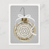 多言語の休日オーナメントタイポグラフィはがき シーズンポストカード (正面)