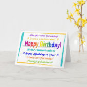 多言語の誕生日 カード (黄色い花)