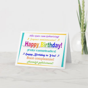多言語の誕生日 カード