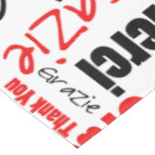 多言語の赤い黒タイポグラフィありがとう テーブルクロス (アングル)