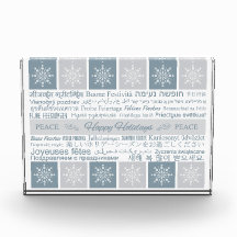 多言語の「ハッピーホリデー」フォトブロック