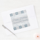 多言語の「ハッピーホリデー」名前をカスタムするスタンプ スクエアシール (封筒)