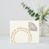 多言語ひし形リングや輪タイポグラフィはがき ポストカード (スタンド正面)