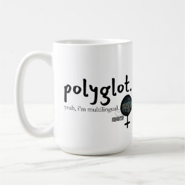 多言語カスタマイズ可能なPolyglot （Techの女性） コーヒーマグカップ