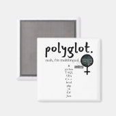 多言語カスタマイズ可能なPolyglot （Techの女性） マグネット (正面/裏面)