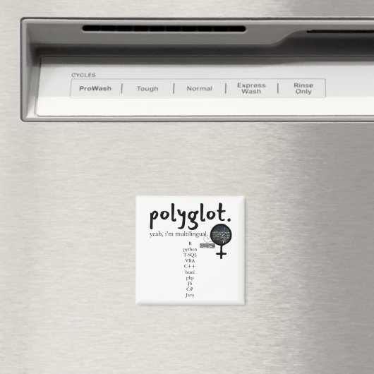 多言語カスタマイズ可能なPolyglot （Techの女性） マグネット (インサイチュ (食洗機))